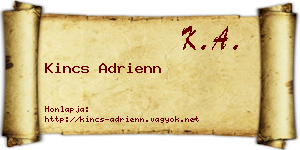 Kincs Adrienn névjegykártya